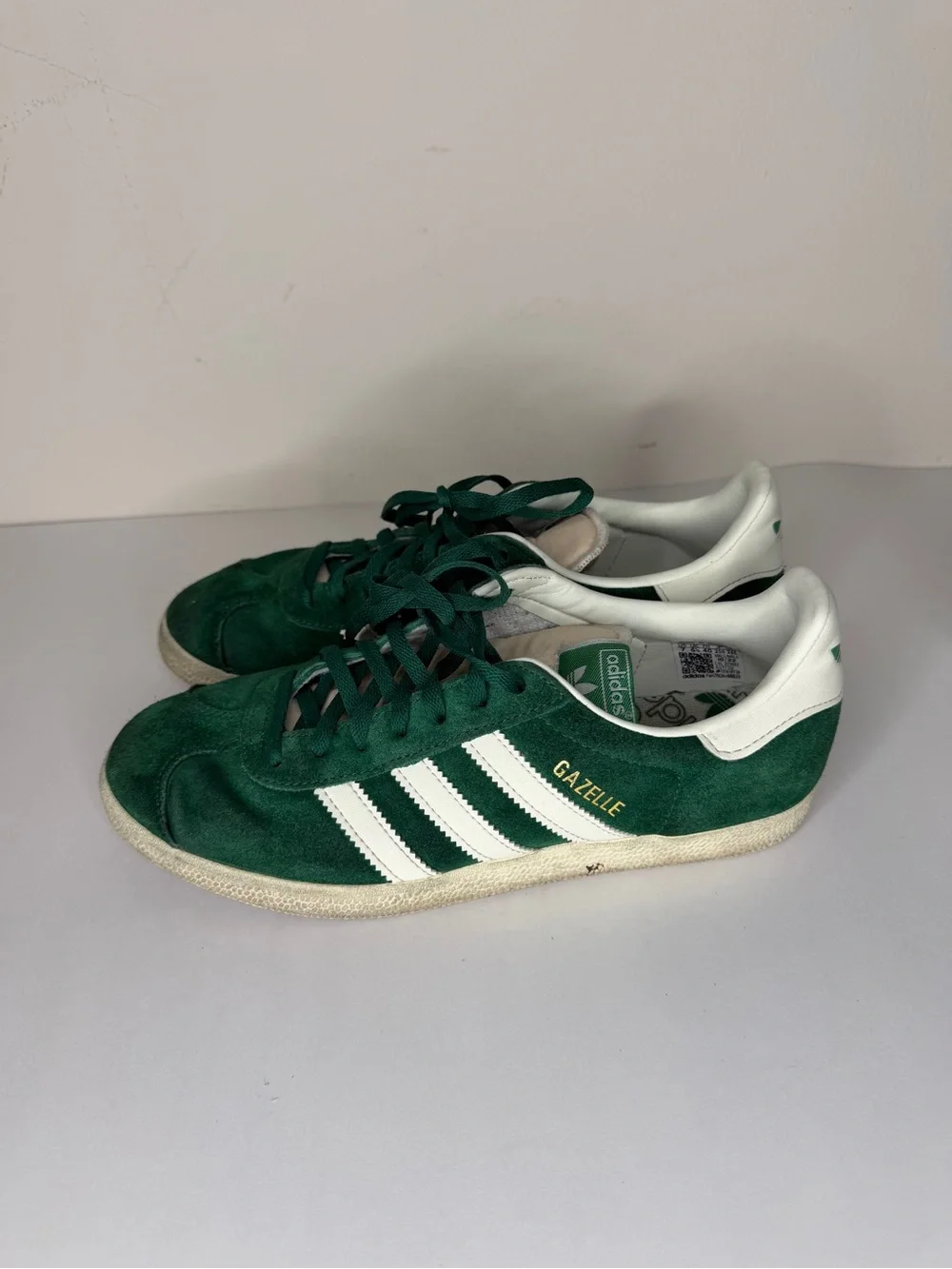 Adidas Originals GAZELLE Shoes Sneaker Men's size 7 Dark  Green Off White GY7338